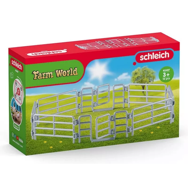 schleich Corral Fence žogs rotaļu figūrām, sudraba krāsa