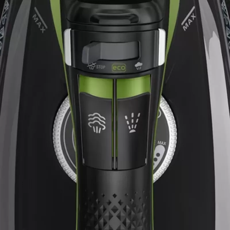 Gludeklis Rowenta DW6330 Eco Intelligence Dry & Steam, Microsteam 400 HD zole, 2500 W, melns, zaļš