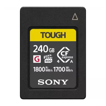 CFexpress atmiņas karte Sony CEA-G240T 240 GB, lasīšana 1800 MB/s, rakstīšana 1700 MB/s, putekļu un mitruma izturīga