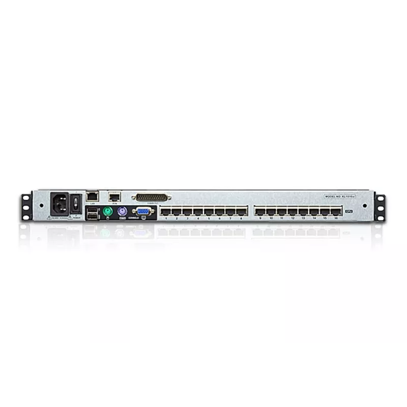 ATEN KL1516Ai KVM slēdzis ar LCD, 16 porti, rack montāža, melns