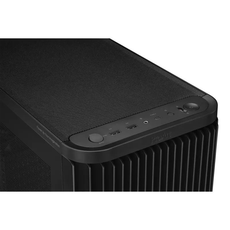 PC korpuss ASUS ProArt PA401 Mesh Panel Melns, ATX, 2x160mm priekšā, 1x120mm aizmugurē, 2x3.5 collu + 2x2.5 collu, USB 3.2 Gen1