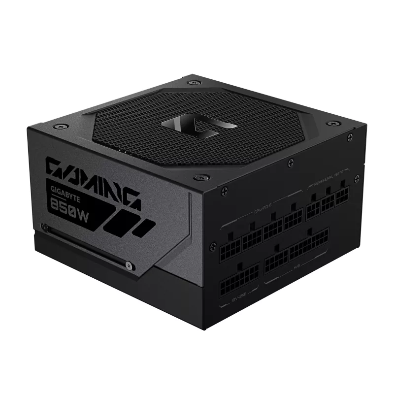 GIGABYTE GAMING 850GM PG5 barošanas bloks – PCIe 5.1, 80 PLUS Gold, pilnībā modulārs, 135 mm ventilators, ATX 3.1 saderīgs, EU kontaktdakša