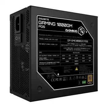 GIGABYTE GAMING 1000GM PG5 barošanas bloks - PCIe 5.1, 80 PLUS Gold, pilnībā modulārs, 135mm ventilators, ATX 3.1 saderīgs, EU spraudnis