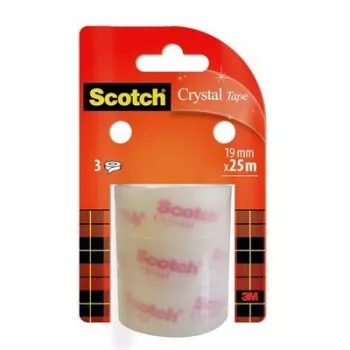 Līmlente 3M Scotch Crystal Clear 600, 19 mm x 25 m, Caurspīdīga (3 ruļļi)