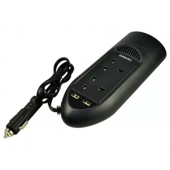 Duracell 175W invertors 12V ar divām UK kontaktligzdām un USB portiem