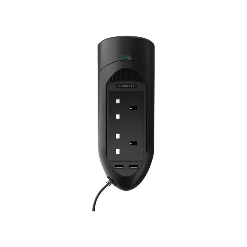 Duracell 175W invertors 12V ar divām UK kontaktligzdām un USB portiem