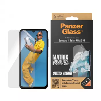 PanzerGlass ® ECO MATRIX Ekrāna Aizsargs ar D3O® Samsung Galaxy A15 | A15 5G | Ultra-Wide Fit ar AlignerKit