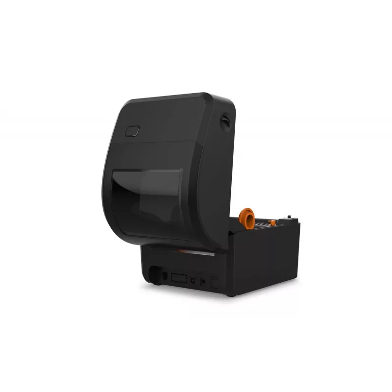 Etiķešu printeris Capture CA-RP420 — tiešā termoprintera 203 dpi darbvirsmas modelis ar USB, seriālo un Ethernet portiem (melns)
