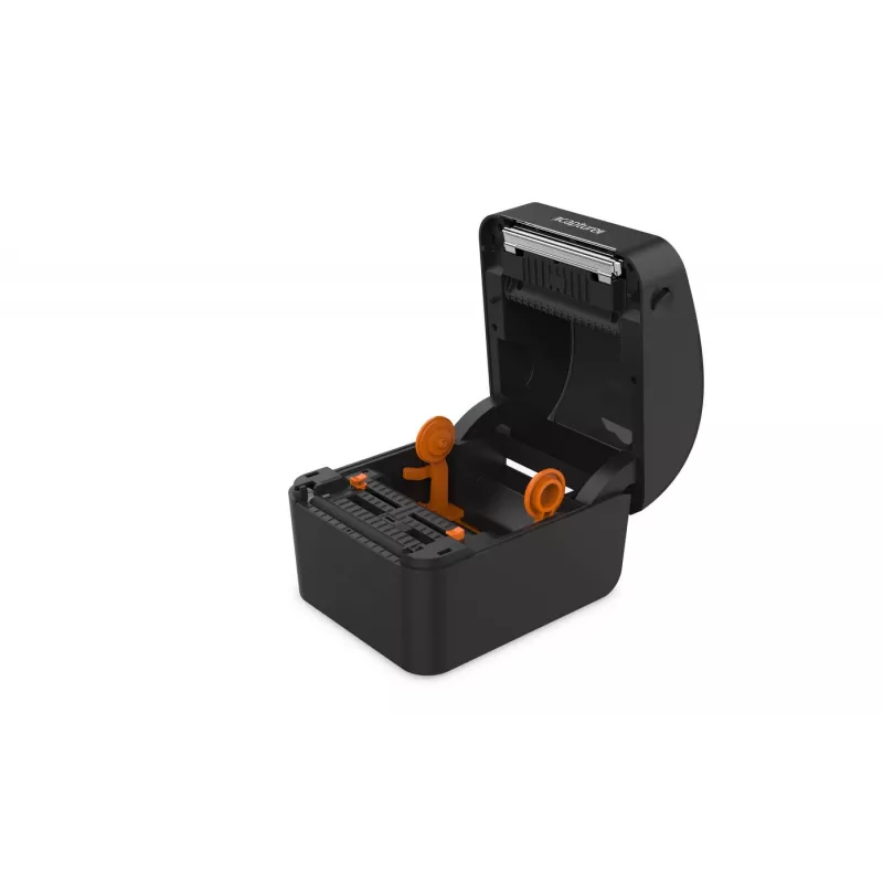 Etiķešu printeris Capture CA-RP420 — tiešā termoprintera 203 dpi darbvirsmas modelis ar USB, seriālo un Ethernet portiem (melns)