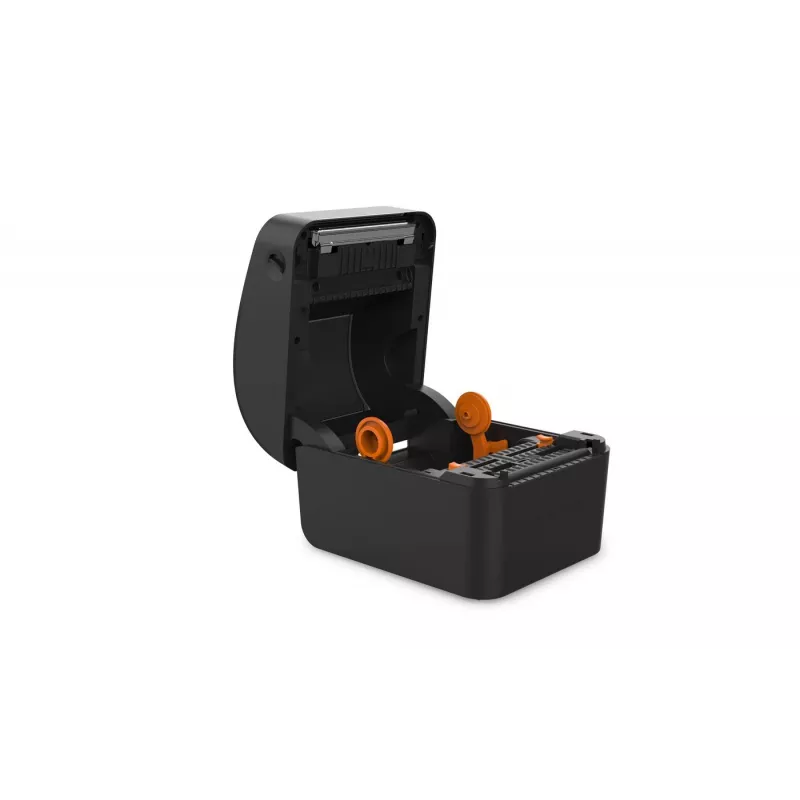 Etiķešu printeris Capture CA-RP420 — tiešā termoprintera 203 dpi darbvirsmas modelis ar USB, seriālo un Ethernet portiem (melns)