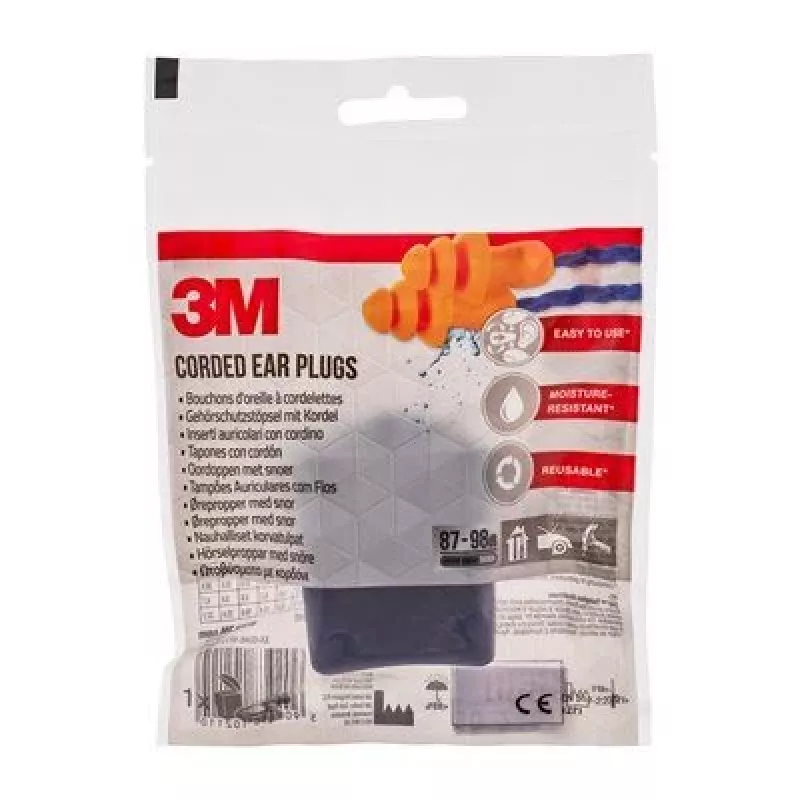 3M 1271C1 ausu aizbāznis, atkārtoti lietojams, oranžs, 2 gab.