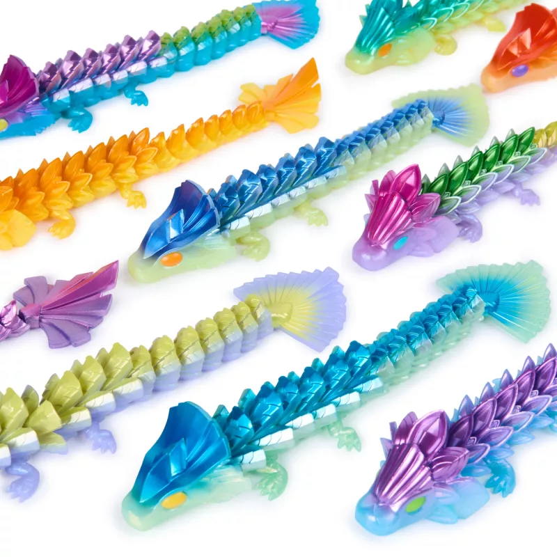 CrystaLynx Dragons 9 collu kolekcionējama artikulēta pūķa figūriņa bērniem un pieaugušajiem, Blind Box, fidget rotaļlieta mājām un birojam (stili var atšķirties)