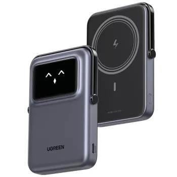 Power bank UGREEN UNO 10000 mAh, bezvadu uzlāde, melns