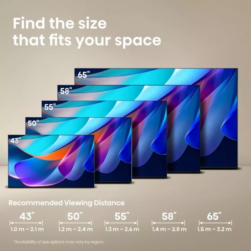 TV Hisense 55A6S 55 collas (139,7 cm) QLED 4K Ultra HD Smart TV ar DVB-T2/C/S2, Wi‑Fi, Direct‑LED — Melns