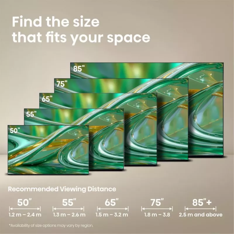 Hisense 85E8S 85 collu (215 cm) ULED 4K Mini LED Smart TV, 3840×2160, 400 cd/m², Wi‑Fi, HomeOS (Pelēks)