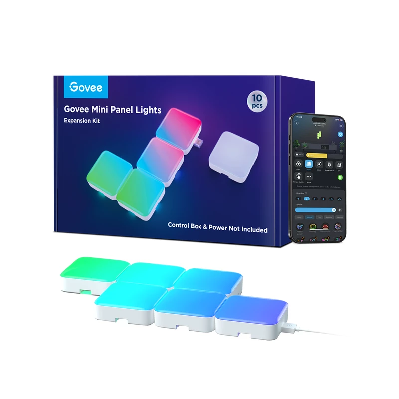 Govee Mini viedais apgaismojuma panelis — Wi‑Fi & Bluetooth, balts, 36 V