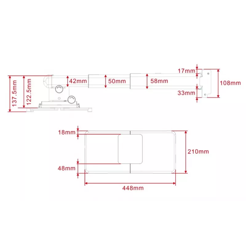 Projektora stiprinājums Multibrackets M Projector Mount Short Throw Deluxe 300-700 Medium sienas stiprinājums 25 kg balts