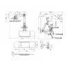 Darba stacijas roka MULTIBRACKETS M Workstation Arm Single — atbalsta 15 inch–27 inch, max slodze 11.5 kg, augstuma regulēšana 0–124 mm, tastatūras laukums 449×207 mm, balta