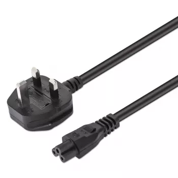 Manhattan Mains strāvas vads, UK 3-pin spraudnis uz C5 sievišķo (trīslapu), 1.8m, 16A, Mūža garantija