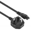 Manhattan Mains strāvas vads, UK 3-pin spraudnis uz C5 sievišķo (trīslapu), 1.8m, 16A, Mūža garantija