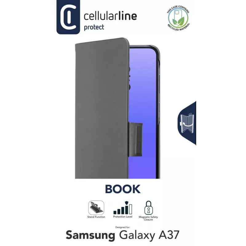 Cellularline BOOK 3 – Galaxy A37 Grāmatas stila maciņš ar magnētisko aizdari un karšu kabatiņu