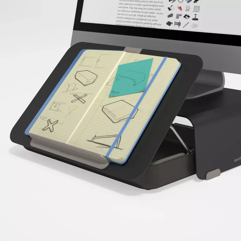 Dataflex Addit Bento® ergonomiskā darbarīku kaste 903, klēpjdatora statīvs, Melns, 38.1 cm (15 collas), 6 kg