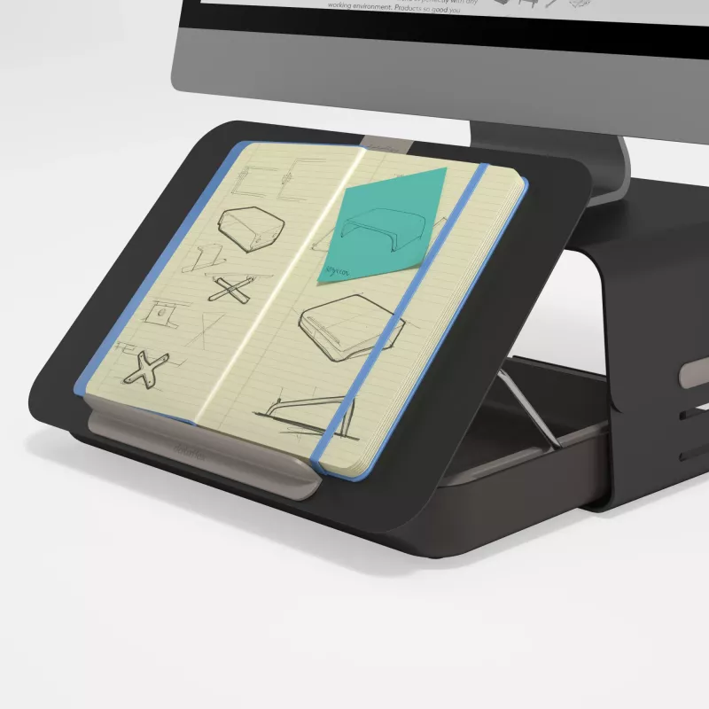 Dataflex Addit Bento® ergonomiskā darbarīku kaste 903, klēpjdatora statīvs, Melns, 38.1 cm (15 collas), 6 kg