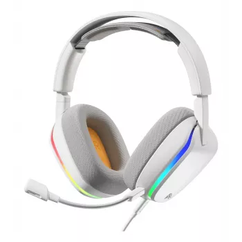 Glorious Gaming Glorious GHS Eternal RGB - Stereo RGB spēļu austiņas PC, PS5, PS4, Switch - pielāgoti leņķa draiveri, regulējams kristāldzidrs noņemams mikrofons, USB-C - izturīgas, visu dienu/nakti ērtas - Baltas