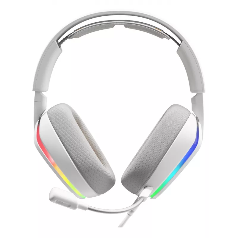 Glorious Gaming Glorious GHS Eternal RGB - Stereo RGB spēļu austiņas PC, PS5, PS4, Switch - pielāgoti leņķa draiveri, regulējams kristāldzidrs noņemams mikrofons, USB-C - izturīgas, visu dienu/nakti ērtas - Baltas