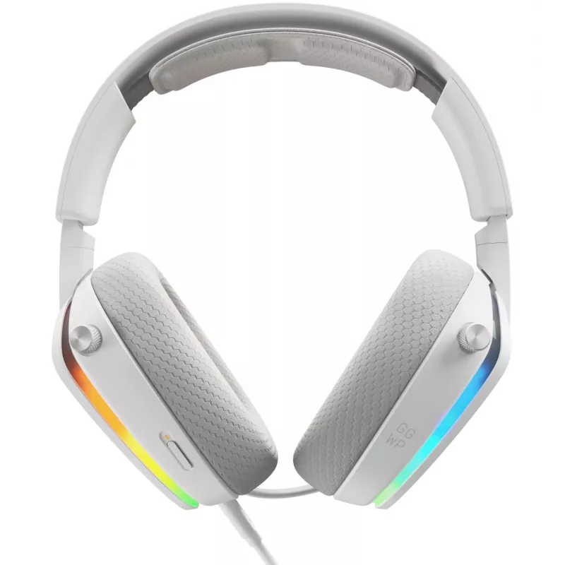 Glorious Gaming Glorious GHS Eternal RGB - Stereo RGB spēļu austiņas PC, PS5, PS4, Switch - pielāgoti leņķa draiveri, regulējams kristāldzidrs noņemams mikrofons, USB-C - izturīgas, visu dienu/nakti ērtas - Baltas