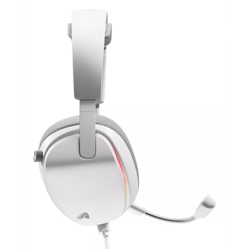 Glorious Gaming Glorious GHS Eternal RGB - Stereo RGB spēļu austiņas PC, PS5, PS4, Switch - pielāgoti leņķa draiveri, regulējams kristāldzidrs noņemams mikrofons, USB-C - izturīgas, visu dienu/nakti ērtas - Baltas