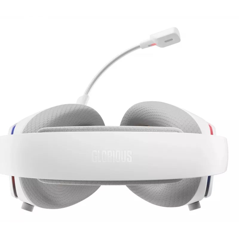 Glorious Gaming Glorious GHS Eternal RGB - Stereo RGB spēļu austiņas PC, PS5, PS4, Switch - pielāgoti leņķa draiveri, regulējams kristāldzidrs noņemams mikrofons, USB-C - izturīgas, visu dienu/nakti ērtas - Baltas