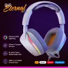Glorious Gaming Glorious GHS Eternal RGB - Stereo RGB spēļu austiņas PC, PS5, PS4, Switch - pielāgoti leņķa draiveri, regulējams kristāldzidrs noņemams mikrofons, USB-C - izturīgas, visu dienu/nakti ērtas - Baltas