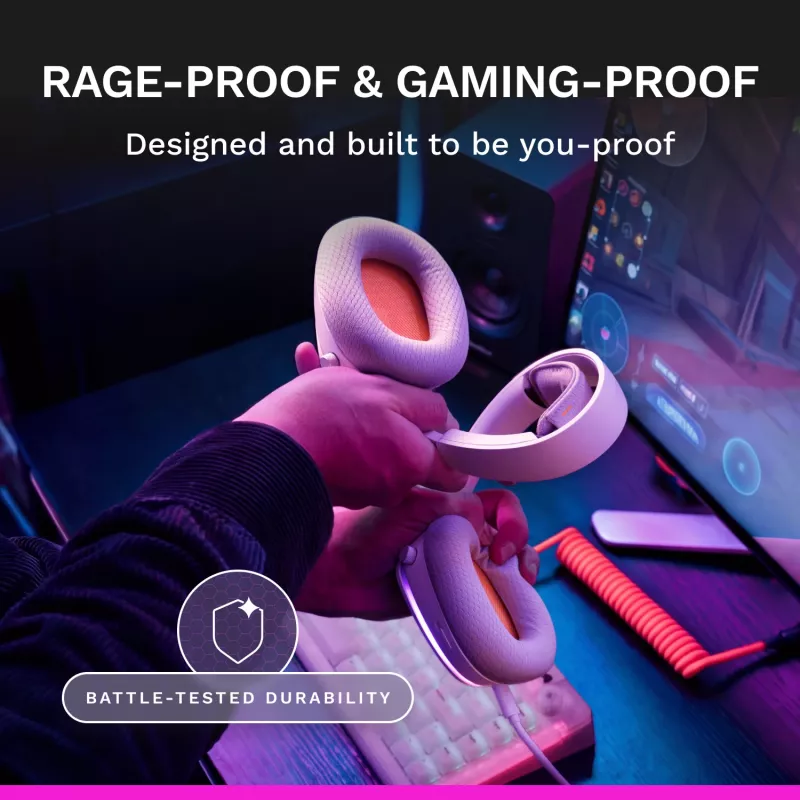 Glorious Gaming Glorious GHS Eternal RGB - Stereo RGB spēļu austiņas PC, PS5, PS4, Switch - pielāgoti leņķa draiveri, regulējams kristāldzidrs noņemams mikrofons, USB-C - izturīgas, visu dienu/nakti ērtas - Baltas