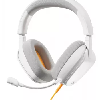 Glorious Gaming GHS Eternal - Stereo spēļu austiņas PC, PS5, PS4, Xbox, Switch - Pielāgoti leņķa draiveri, regulējams kristāldzidrs noņemams mikrofons, 3.5 mm - Izturīgas, ērtas visu dienu/nakti - Baltas