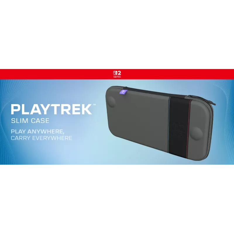 Ceļojuma maciņš Turtle Beach PlayTrek Slim Case Nintendo Switch 2 — ogleklis melns, 290×58×145 mm