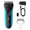 Elektriskais skuveklis BRAUN Series 3 3040 uzlādējams melns/zils