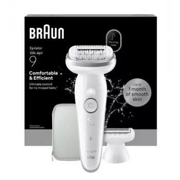 Braun Silk-épil 9 9-030 epilators ar 40 pincetēm balts