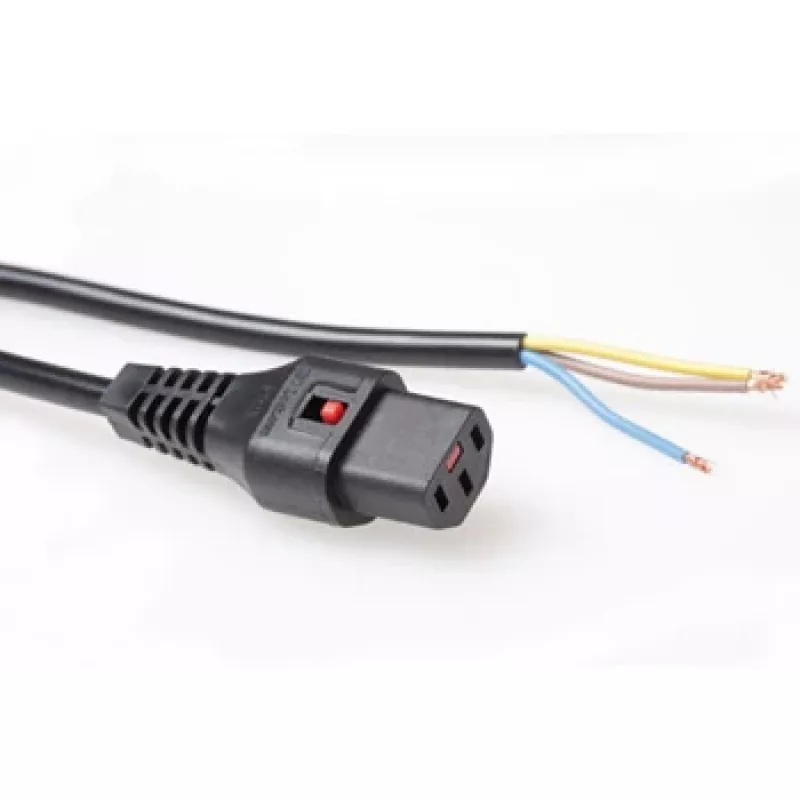 ACT barošanas vads C13 IEC Lock atvērts gals melns 2 m PC1025 230 V 10 A