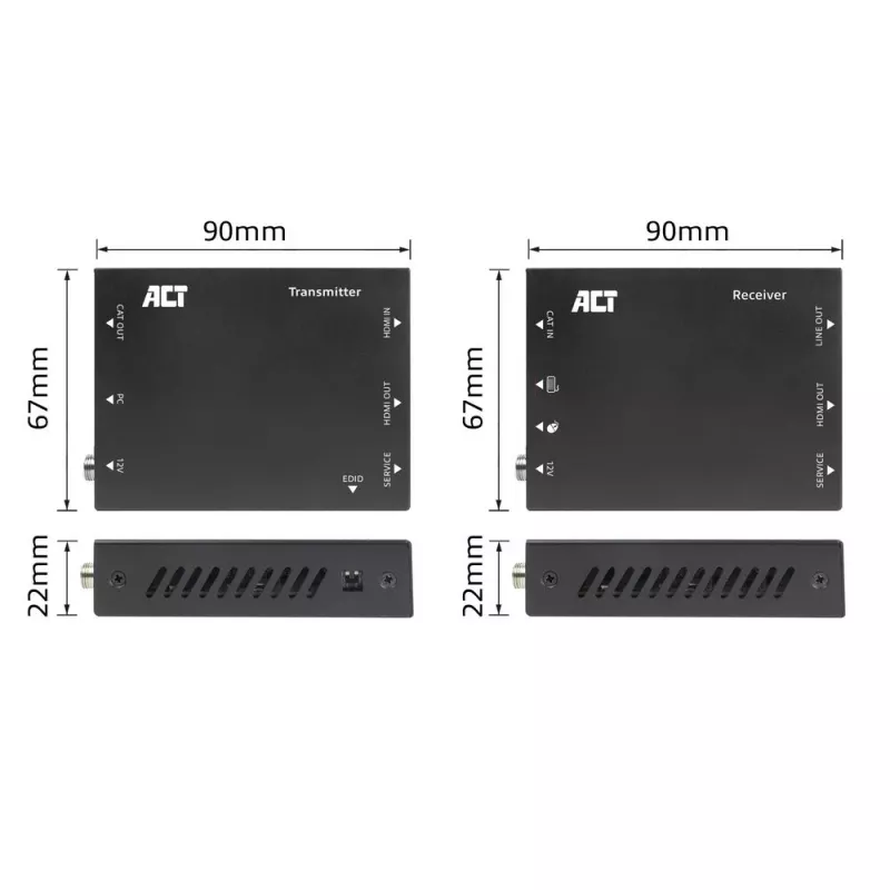 ACT AC7815 HDMI 2.0 KVM pagarinātāju komplekts 4K@60Hz, CAT6A līdz 70m