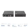 Audio pagarinātāju komplekts ACT AC7710 — digitālais/analogais pa Cat5e/Cat6 ar DAC, TOSLINK I/O, līdz 300 m, 5V USB barošana