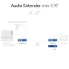 Audio pagarinātāju komplekts ACT AC7710 — digitālais/analogais pa Cat5e/Cat6 ar DAC, TOSLINK I/O, līdz 300 m, 5V USB barošana