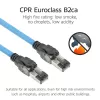 ACT Blue 60 metri S/FTP CAT6A B2ca PoE++ 100W cietā instalācijas kabelis, RJ45 vīrietis–vīrietis