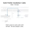 ACT Blue 20 metri S/FTP CAT6A B2ca PoE++ 100W cietā instalācijas kabelis, RJ45 tēviņš – mātīte