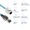 ACT Blue 25 metri S/FTP CAT6A B2ca PoE++ 100W cieta vada instalācijas kabelis, RJ45 vīrietis – sieviete