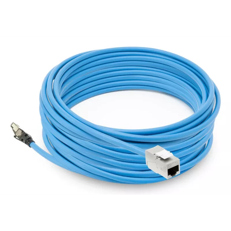 ACT Blue 25 metri S/FTP CAT6A B2ca PoE++ 100W cieta vada instalācijas kabelis, RJ45 vīrietis – sieviete
