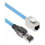 ACT Blue 40m S/FTP CAT6A B2ca PoE++ 100W cietais montāžas kabelis, RJ45 vīrišķais – sievišķais
