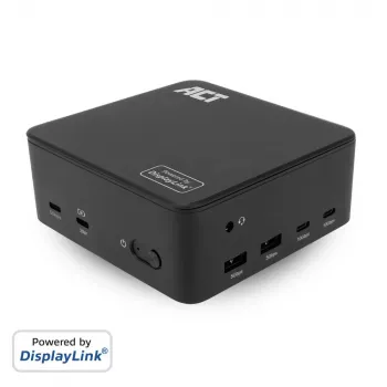 ACT Universālā USB-C Dockinga stacija AC7148, 3x 4K monitors, DisplayLink