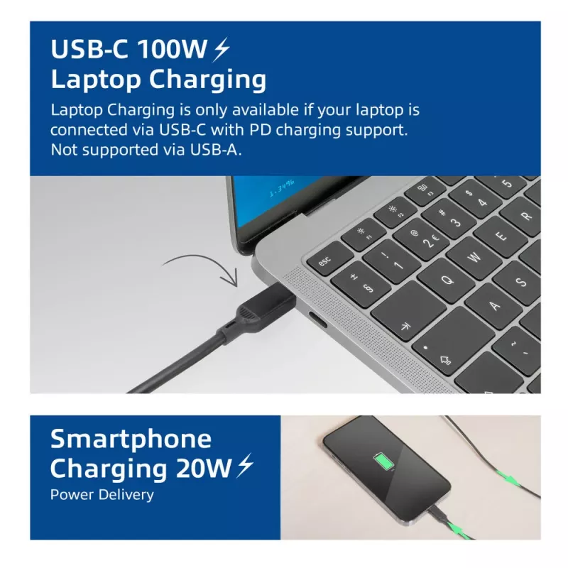 ACT Universālā USB-C Dockinga stacija AC7148, 3x 4K monitors, DisplayLink