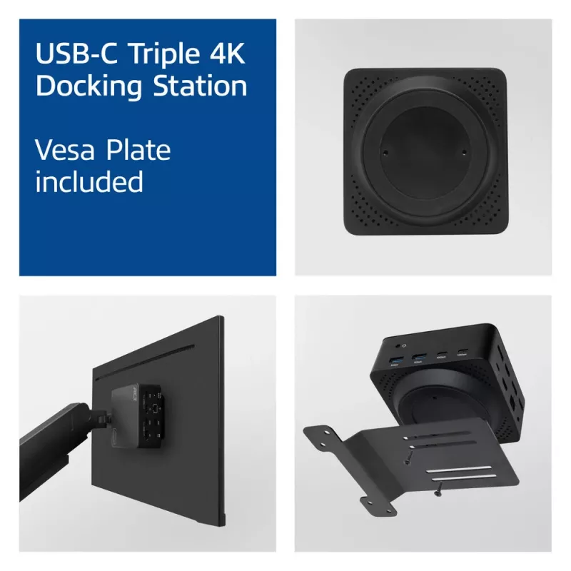 ACT Universālā USB-C Dockinga stacija AC7148, 3x 4K monitors, DisplayLink